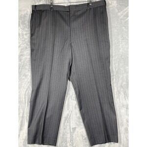 Bill Blass Mens Dress Pants Super 110s Worsted Wool Pinstripe Gray Size 42x28